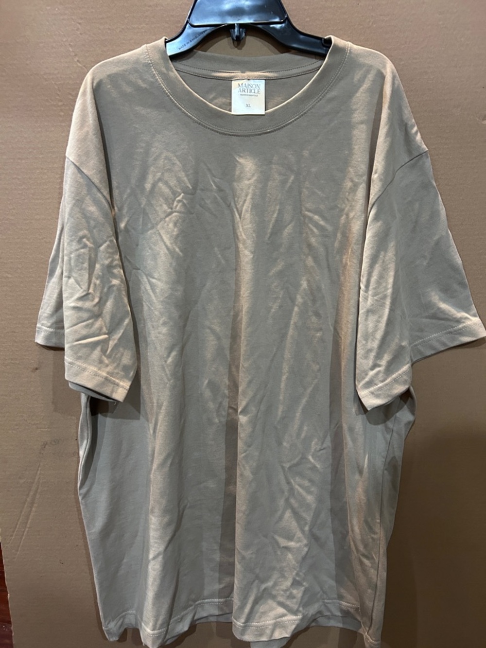 MAISON KITSUNE Oversized Short-Sleeve Crewneck T-Shirt in Taupe